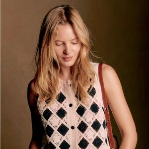 Sezane Ron Top Ecru / Black - Size M